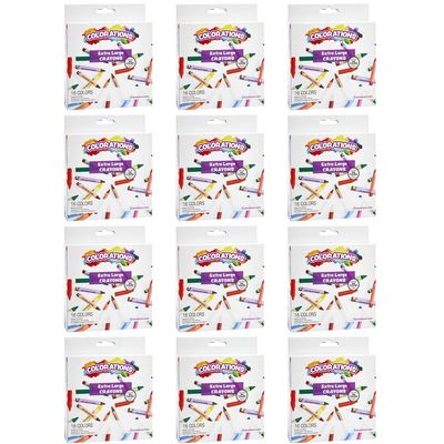 12 sets of 16 Extra Large Crayons, Great For Classroom, Easy for Little Hands to Use