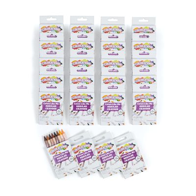 Colorations Colors Like me Crayons, 24packs of 8 Colors, Regular Size, Assortment of 8 Realistic Skin Tones, Easy for Small Hands to Grasp and Apply