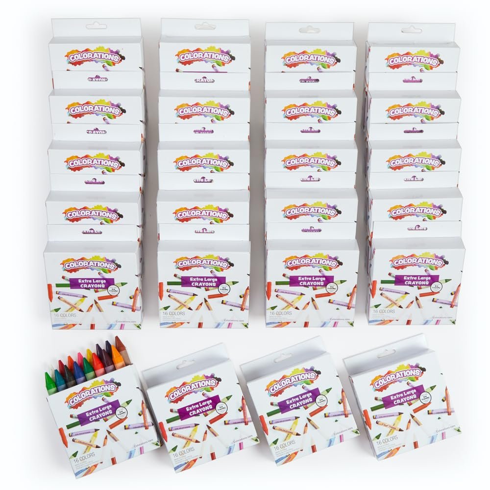 24 sets of 12 Extra Large Crayons, Great For Classroom, Easy for Little Hands to Use