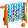 DORTALA Jumbo 4-to-Score Giant Game Set, Plastic Giant 4-in-A-Row w/Basketball Hoop, 42 Jumbo Rings, Release Slider, Ring Toss, 2.5Ft Indoor Outdoor Game Set for Kids & Adults (Turquoise) view 1