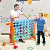 DORTALA Jumbo 4-to-Score Giant Game Set, Plastic Giant 4-in-A-Row w/Basketball Hoop, 42 Jumbo Rings, Release Slider, Ring Toss, 2.5Ft Indoor Outdoor Game Set for Kids & Adults (Turquoise) view 3