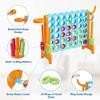 DORTALA Jumbo 4-to-Score Giant Game Set, Plastic Giant 4-in-A-Row w/Basketball Hoop, 42 Jumbo Rings, Release Slider, Ring Toss, 2.5Ft Indoor Outdoor Game Set for Kids & Adults (Turquoise) view 4