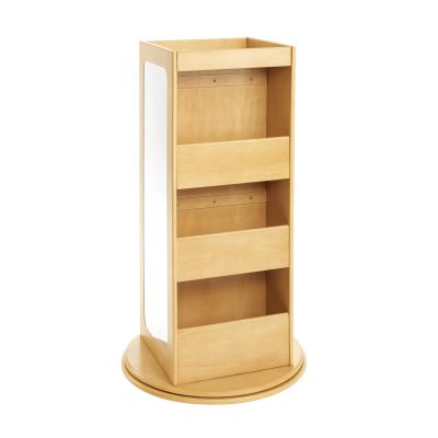Excellerations Spinning Dress Up Storage Kids Costumer Organizer Unit, Pretend Play Storage, Playroom Accessory Great for Imaginative Play, Rotating Unit with Cubbies, Hooks, and Mirrors