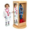 Excellerations Spinning Dress Up Storage Kids Costumer Organizer Unit, Pretend Play Storage, Playroom Accessory Great for Imaginative Play, Rotating Unit with Cubbies, Hooks, and Mirrors view 4