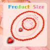 Sureio 7 Sets Girl Dress up Jewelry Toddler Princess Bracelet Necklaces Kids Valentine's Day Costume Jewelry Set for Girl Tea Costume Party(Heart Pendant) view 2