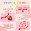 Sureio 7 Sets Girl Dress up Jewelry Toddler Princess Bracelet Necklaces Kids Valentine's Day Costume Jewelry Set for Girl Tea Costume Party(Heart Pendant) view 3