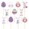 30 PCS Easter Cupcake topper Bunny Cupcake Toppers Easter Egg Cupcake Topper Rabbit Party Cake Topper Decorations (Brown) (Bunny Back) view 4