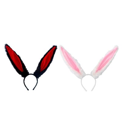 Beaupretty 2pcs Easter Plush Bunny Ears Headband Spring Rabbit Ear Hair Party Cosplay Prop Headwear for Easter Cosplay Favor