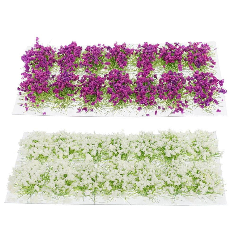 HANABASS Plants Decor 2 Boxes of Miniature Flower Tuft DIY Miniature Flower Cluster Static Scenery Model for Sand Table Doll House Train Landscape Railway Artificial Grass Model Miniatures