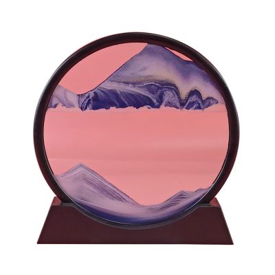 Daoyuan Moving Sand Art Picture,Quicksand Painting Living Room Decoration,3D Natural Landscape Flowing Sand Picture/Photo Hourglass,Round Frame/Office Decorations
