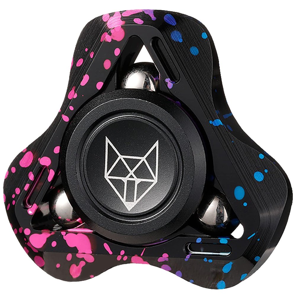 FREELOVE Metal Fidget Spinner for Adults, Upgraded Fox, Stainless Steel Fidget Toys, High Spin Long Spinning Finger Gyro, Small Mini Fidget Block, Silent Bearings EDC for Men Anxiety Cool