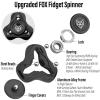 Freelove Upgraded Fox Tri 1.8'' Fidget Spinner with Steel Beads, Luminous Metal Spinners Toys for Adults, Premium Bearing 2~4 Min, Autism Sensory ADHD Anxiety Focus Meditation, Aluminum Alloy, Black view 3