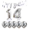 14th Birthday Decoration Happy Birthday Banner Balloons 14 Years Old Birthday Party Supplies Helium Balloons Number 14 Balloons Latex Balloon Foil Balloon, 14th silver Birthday Party Decoration view 1