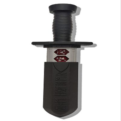 MunnyGrubbers - Sword Dagger Dice Holder - (Random 7PCS D20 Dice Set Included) - Custom Polyhedral Dice Storage for Tabletop RPG - Dungeons and Dragons - DND - D&D (Black)