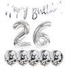 26th Birthday Decoration Happy Birthday Banner Balloons 26 Years Old Birthday Party Supplies Helium Balloons Number 26 Balloons Latex Balloon Foil Balloon, 26th Silver Birthday Party Decoration view 1