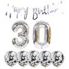 30th Birthday Decoration Happy Birthday Banner Balloons 30 Years Old Birthday Party Supplies Helium Balloons Number 30 Balloons Latex Balloon Foil Balloon, 30th Silver Birthday Party Decoration view 1