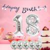 30th Birthday Decoration Happy Birthday Banner Balloons 30 Years Old Birthday Party Supplies Helium Balloons Number 30 Balloons Latex Balloon Foil Balloon, 30th Silver Birthday Party Decoration view 3