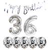 36th Birthday Decoration Happy Birthday Banner Balloons 36 Years Old Birthday Party Supplies Helium Balloons Number 36 Balloons Latex Balloon Foil Balloon, 36th Silver Birthday Party Decoration view 1