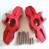 for UDR Traxxass Unlimited Desert Racer 8552 Red 2PCS CNC Aluminum Axle Carriers Front C-Hubs view 2