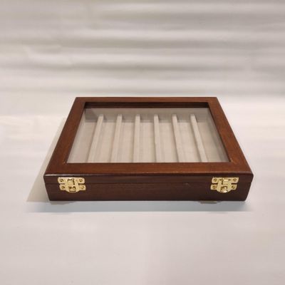 Pen box, Wooden and velvet case Display stand for maxi fountain pens