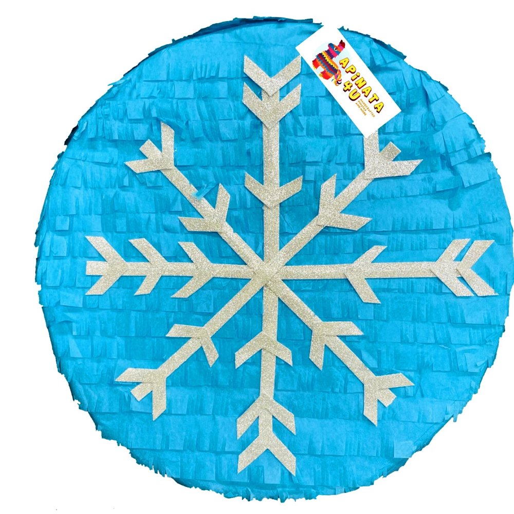 16" Snowflake Pinata Blue & Silver Color Xmas Christmas Party Supplies for Winter Theme Party