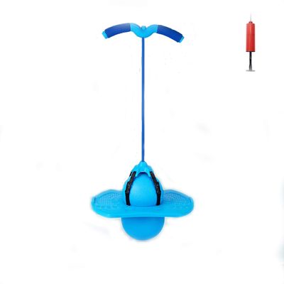 BoterLun Pogo Ball with Handle, Pogo Jumper Toy for Kids Over Ages 6 and Adults with Pump and Strong Grip Deck to Exercise (Blue)