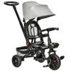 Qaba Kids Tricycle, 4 in 1 Foldable Trike with Reversible Seat, Adjustable Parent Handle, Safety Harness, Wheel Brakes, Removable Canopy, Storage, Tricycle for Toddlers 1-5 Years, Gray view 1