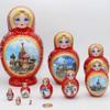 Nesting Dolls Russian Nesting Dolls Hand Painted 10 Pieces Wooden Matryoshka Stacking Dolls Toy Set for Xmas Easter Home Decoration Creative Gifts view 3