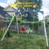 Hapfan 9.5' Heavy Duty Tall Swing Sets for Backyard for Kids and Adults with Saucer Swing, 2 Belt Swings view 2