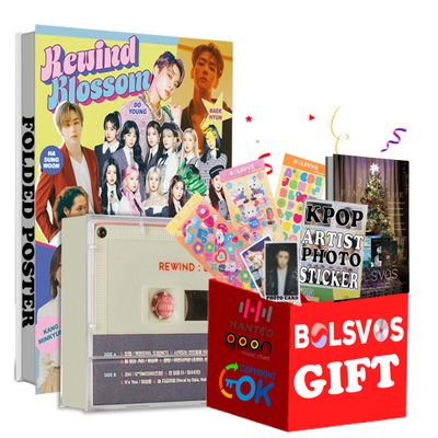 Various Artists (Baekhyun, Doyoung, IZONE and etc) - Rewind : Blossom [Cassette Tape Ver.] Album+BolsVos K-POP eBook (28p),3EA BolsVos Stickers for Toploader, Photocards