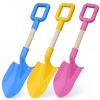 Kids Sand Shovels 16" Long Kids Beach Spade Durable Wood Handle ABS Plastic Spade Garden Tool Set for Kids Adults Garden Sand Snow Backyard Summer Beach Shoolbackyard Sandbox 3- Pink Blue Yellow view 1