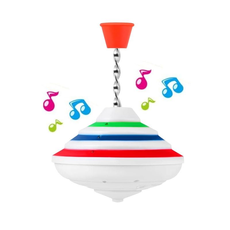 PATKAW Musical Spinning Top for Kids with LED Lights and Music, Light Up Spinning Toy for Toddlers, Interactive Sensory Gyroscope for Birthday Party Favors