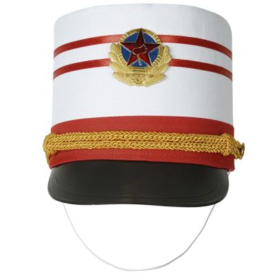 CHICTRY Children Band Major Hat Nutcracker Toy Soldier Hat Marching Band Drummer Boy Hat Cosplay Party Costume Accessories Type A Red One Size