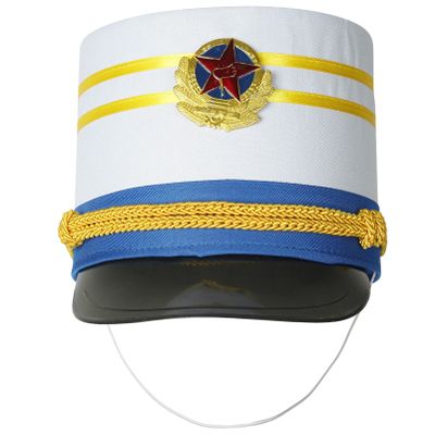 CHICTRY Children Band Major Hat Nutcracker Toy Soldier Hat Marching Band Drummer Boy Hat Cosplay Party Costume Accessories Type I Blue One Size