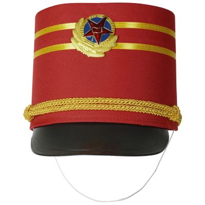 CHICTRY Children Band Major Hat Nutcracker Toy Soldier Hat Marching Band Drummer Boy Hat Cosplay Party Costume Accessories Type H Red One Size