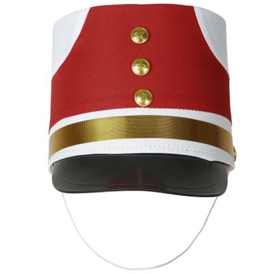 Loloda Marching Band Hat Nutcracker Drum Major Hat Toy Soldier Cap Cosplay Costume Accessories for Party Performance Type B Red&White One Size