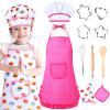 Cunhill 13 Pcs Kids Cooking and Baking Set Chef Costume Kids Toddler Dress up Pretend Play Kitchen Toys Birthday Children Chef Role Play Sets for 2 to 6 Year Old Girls view 2