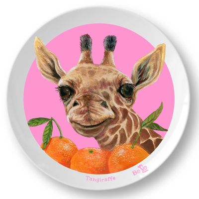 10" Giraffe Plate for Children. Meet Tangiraffe! Made in the USA, BPA-Free, Melamine-Free, Break Resistant, Unisex Kids, Baby & Toddler Plastic Dishes.