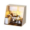 WonDerfulC Dollhouse Kit 3D Wooden Mini Doll House with Furniture Paper Art Room Decoration DIY House Kit with LED Lights Creative Valentine's Wedding Gift view 1