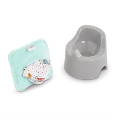 Baby Doll Potty Training Set - Corolle Baby Doll Accessory - Potty Toys Toilet with Wipes for 12" Dolls