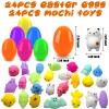 24 PCS Plastic Easter Eggs Filled with 24 PCS Mochi Squishy Toys for Kids, Perfect for Easter Egg Hunt Game, Easter Basket Fillers, Easter Party Favor Supplies view 2