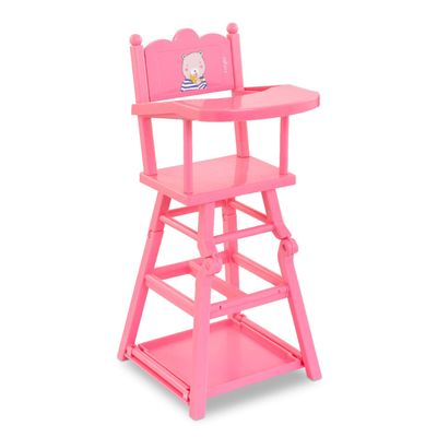 Corolle Baby Doll High Chair - 2-in-1 Design fits 14" and 17" Baby Dolls, Pink