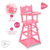 Corolle Baby Doll High Chair - 2-in-1 Design fits 14" and 17" Baby Dolls, Pink view 2