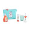 Corolle Baby Doll Care Pouch and Accessories Set - Includes Storage Bag, Drinking Cup, Pretend Electric Toothbrush, Toothpaste and Pump Bottle, for use with12, 14" and 17" Dolls (141310) view 1