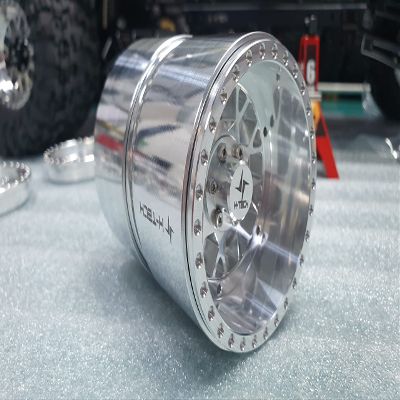 H-TECH 6PCS 12mm hex 2.2" Mesh Type Minus Off Set CNC Aluminum Metal Beadlock Dual Wheel Hub Rims for CEN F450 1/10 RC Crawler Car Truck (HTW2.2-03D)