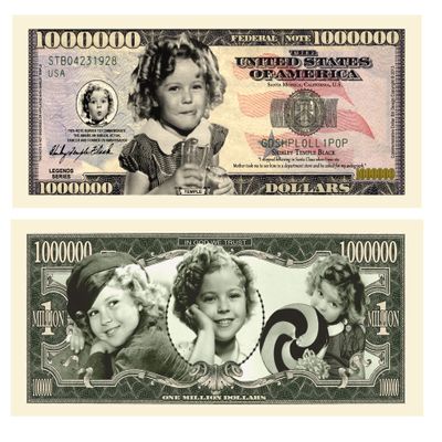 American Art Classics Pack of 25 Bills - Shirley Temple Million Dollar Bill - Best Gift Or Keepsake for Shirley Temple Fans