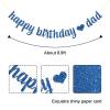 Blue Happy Birthday Dad Banner/Father Birthday Party Decor/Happy Father's Day/Dad Bday Party Decorations Glitter view 2