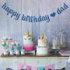 Blue Happy Birthday Dad Banner/Father Birthday Party Decor/Happy Father's Day/Dad Bday Party Decorations Glitter view 4