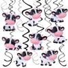 15Pcs Cow Birthday Party Decoration Cow Hanging Swirls for Farm Animal Theme Birthday Party Supplies view 1