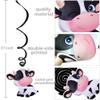 15Pcs Cow Birthday Party Decoration Cow Hanging Swirls for Farm Animal Theme Birthday Party Supplies view 2
